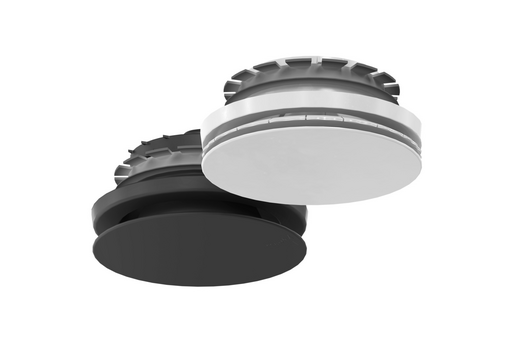 Zehnder_CSY_ComoValve_Luna_S_E_Traffic-White_Black_Cutout Cut-Out Zehnder ComfoValve Luna E125 Comfortable indoor ventilation Angled view