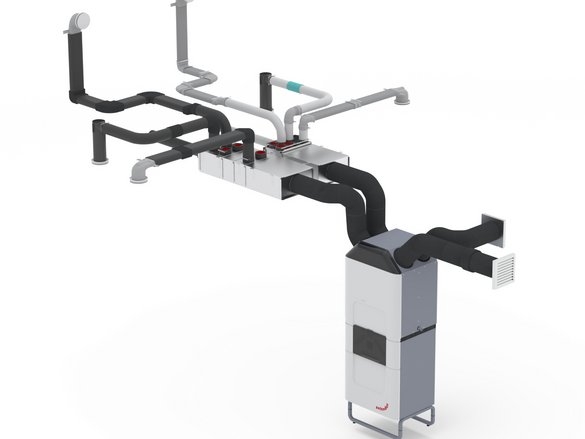 Rendering Zehnder ComfoClime 36 Comfortable indoor ventilation Angled view