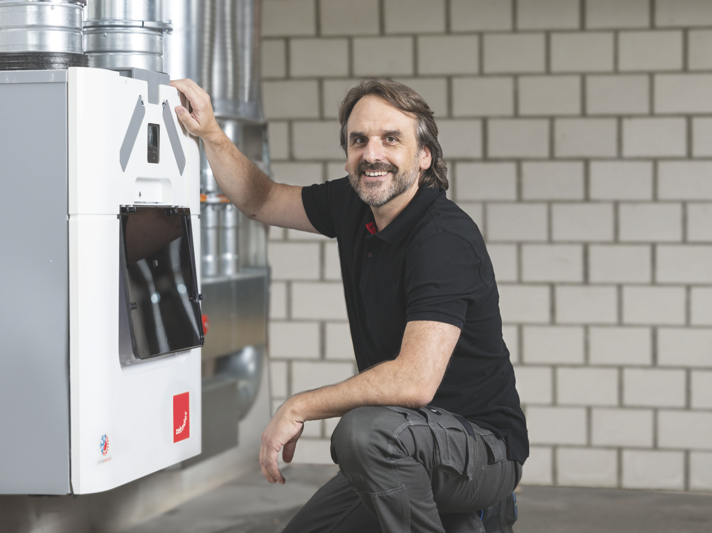 CA Q, comfo Air Q, Installer, Shooting, people, basement, technical room,