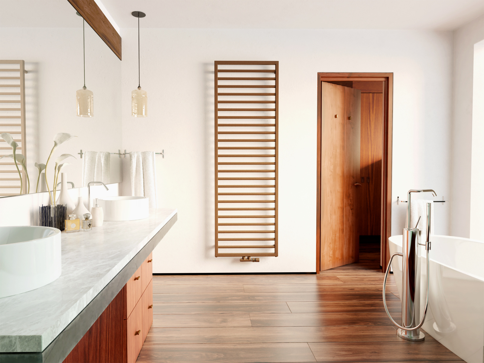 Zehnder_RAD_Subway-HY_milieu-bathroom_Terracotta Rendering Decorative radiator