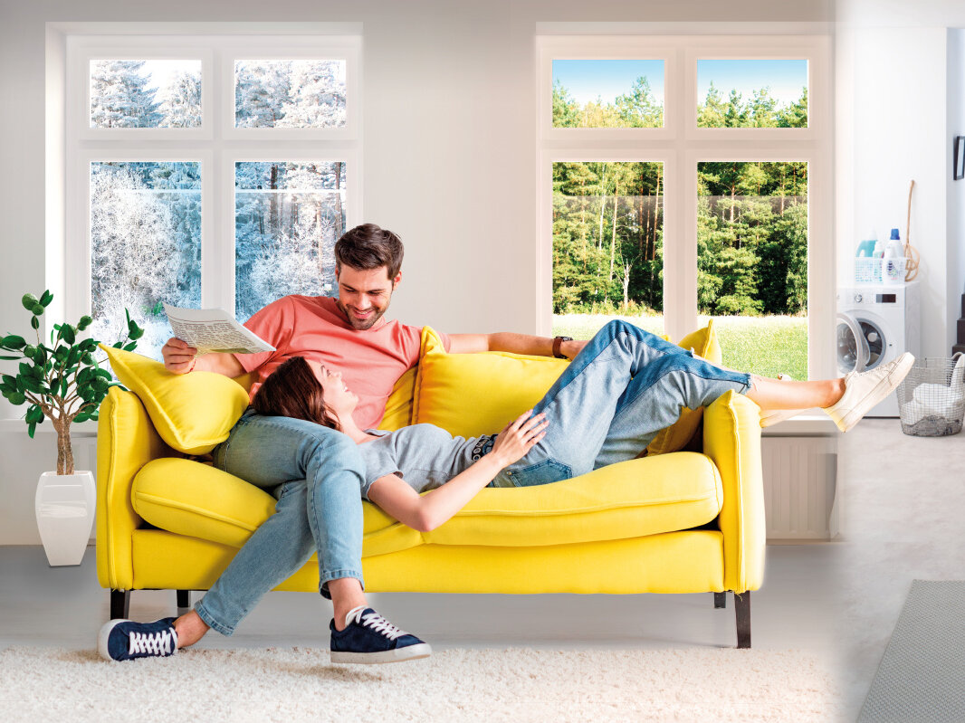 [Translate to Francais:] De combi ComfoClime, ThermalShield en ComfoairQ verwarmen en koelen met verse lucht in elk seizoen.