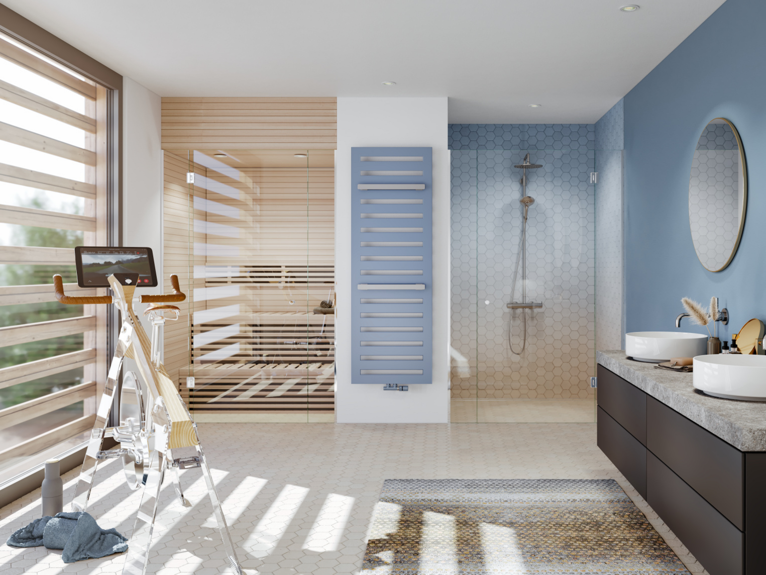 Rendering Zehnder Metropolitan Bar Decorative radiator Front view