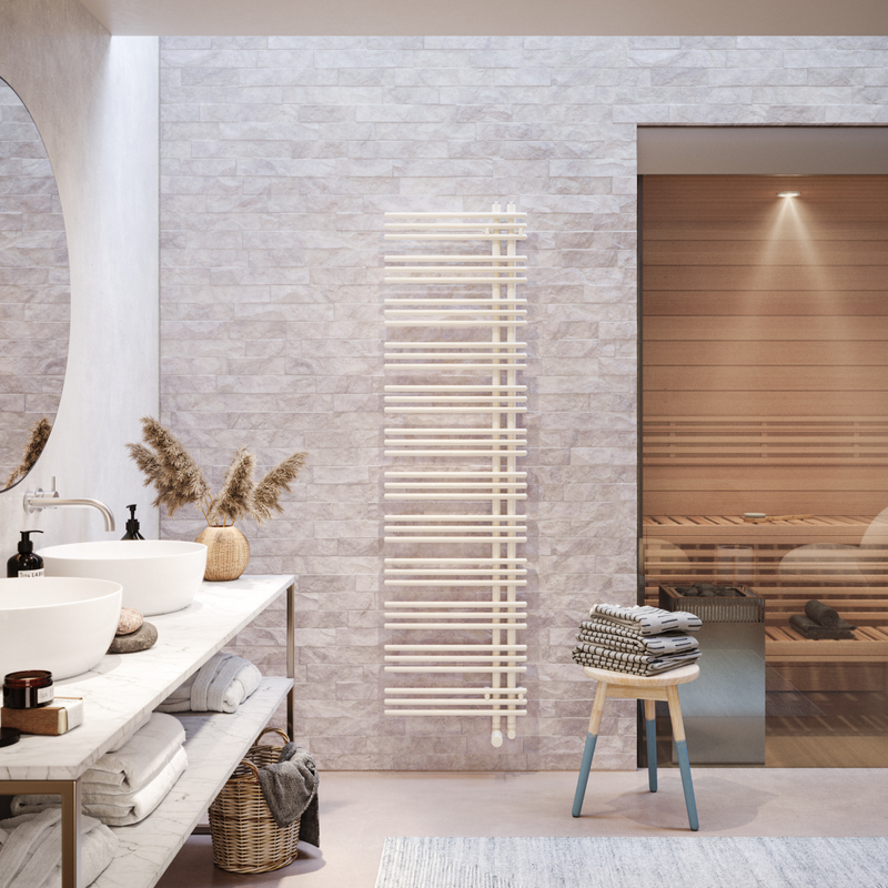 Rendering Zehnder Yucca Asym Decorative radiator Front view