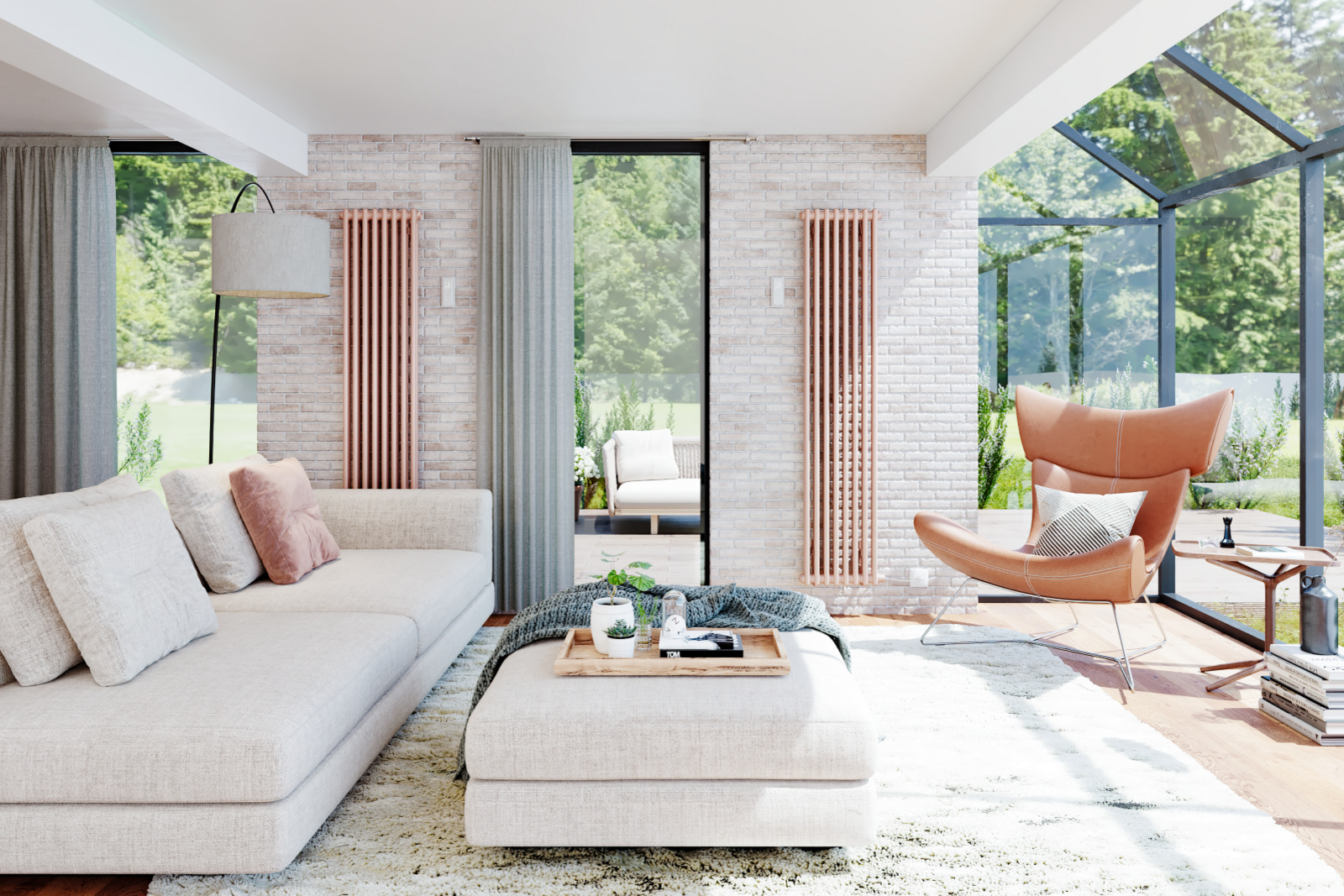 Rendering Zehnder Charleston Electric Decorative radiator Front view