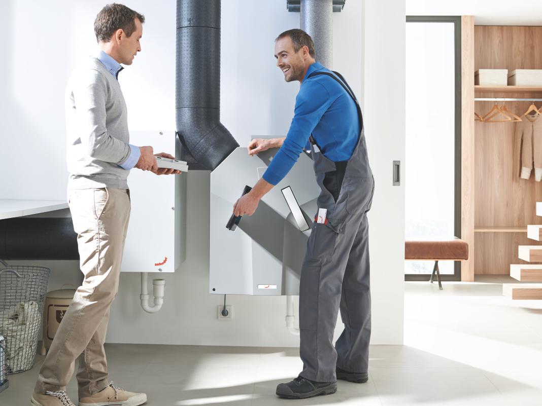 Zehnder_CSY_System_CA350_basement_installer_client Rendering Zehnder ComfoAir 350 Comfortable indoor ventilation