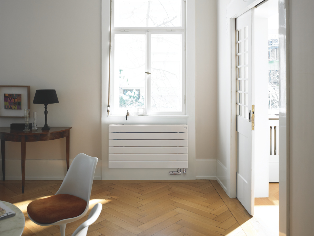 Zehnder_RAD_Nova-Neo-HY_botton right connection_living room Rendering Zehnder Nova Neo Decorative radiator