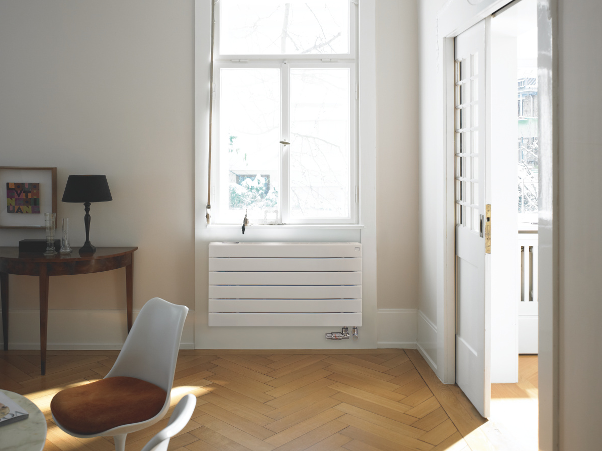 Zehnder_RAD_Nova-Neo-HY_botton right connection_living room Rendering Zehnder Nova Neo Decorative radiator