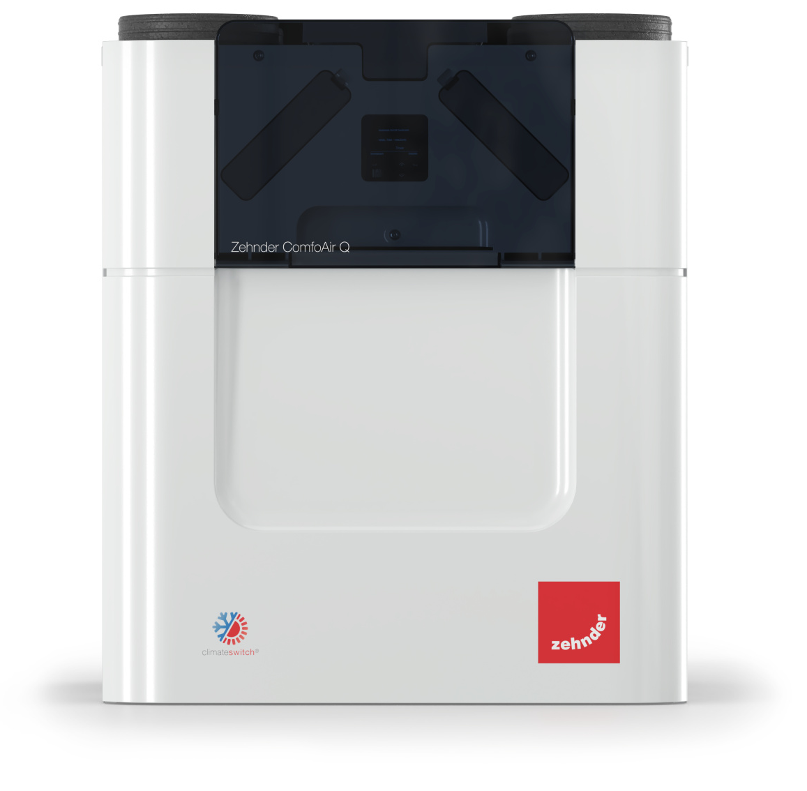 Zehnder_CSY_ComfoAirQFlatt_Shadow_Front Cut-Out Zehnder ComfoAir Q350 TR Comfortable indoor ventilation Front view