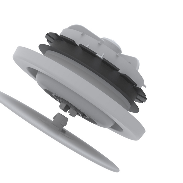 Rendering Zehnder ComfoValve Luna E125 Comfortable indoor ventilation Angled view